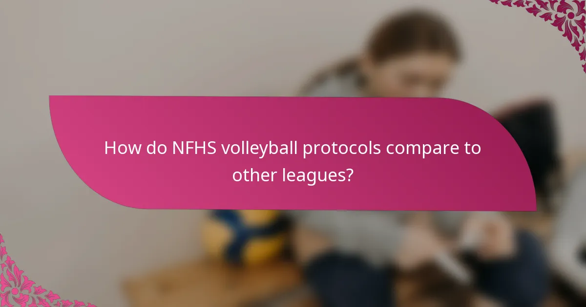 How do NFHS volleyball protocols compare to other leagues?