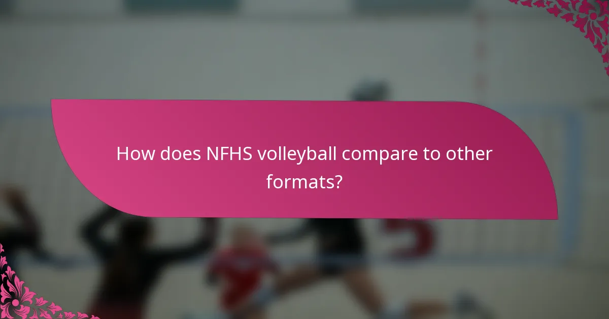 How does NFHS volleyball compare to other formats?