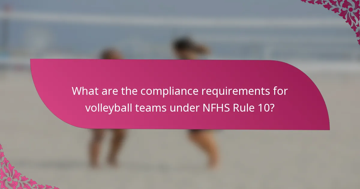 What are the compliance requirements for volleyball teams under NFHS Rule 10?