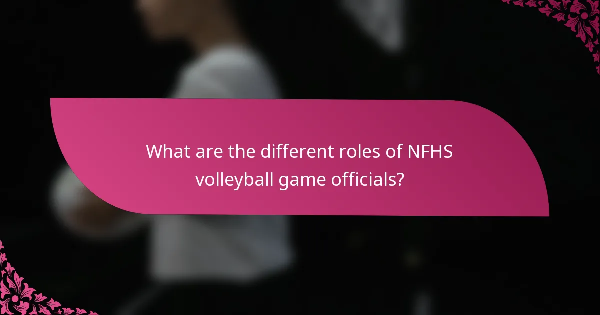 What are the different roles of NFHS volleyball game officials?