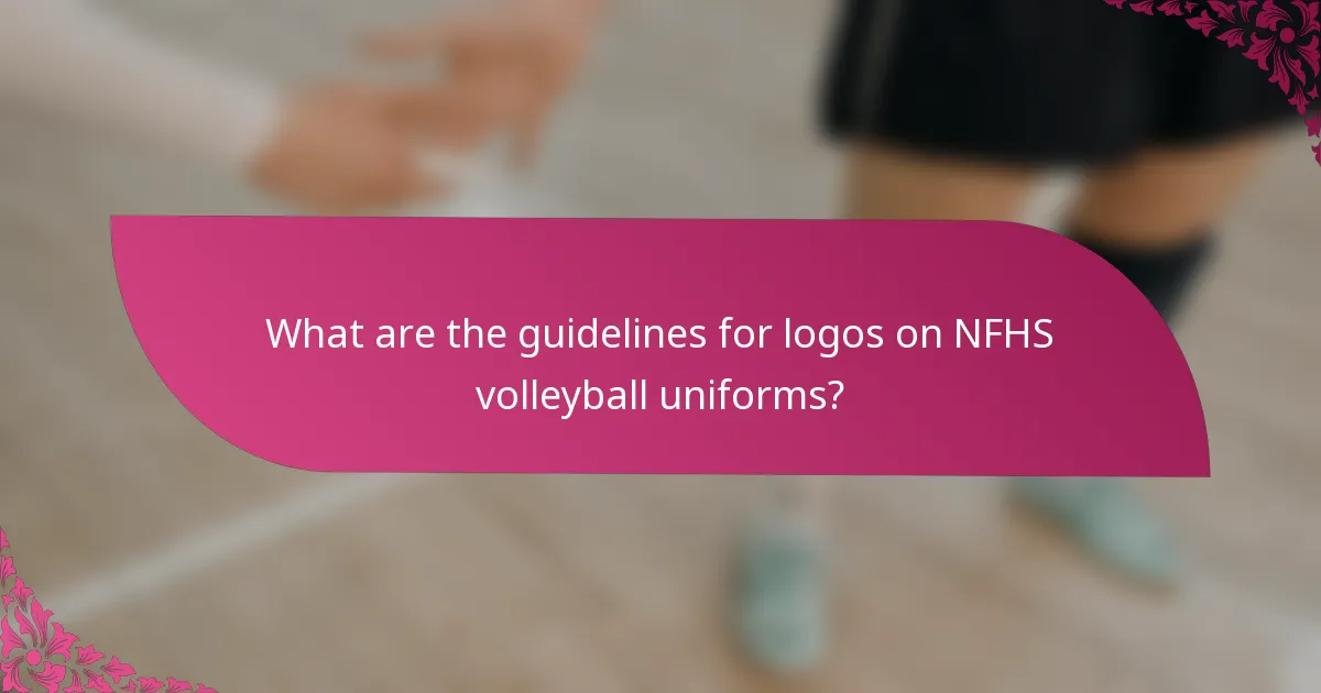 What are the guidelines for logos on NFHS volleyball uniforms?